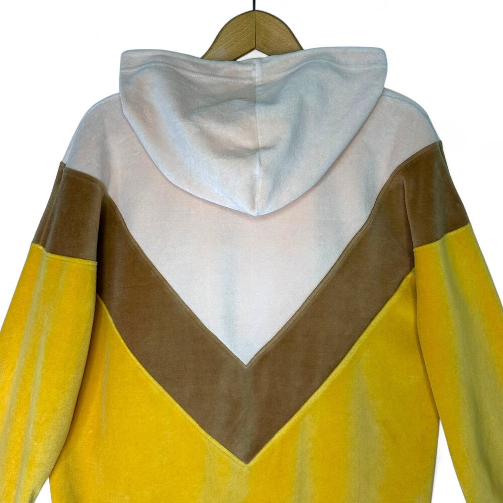 Roxy Women's Chasing Waves Velour Hoodie Size M Golden Glow Yellow Pink Tan V - Picture 7 of 15